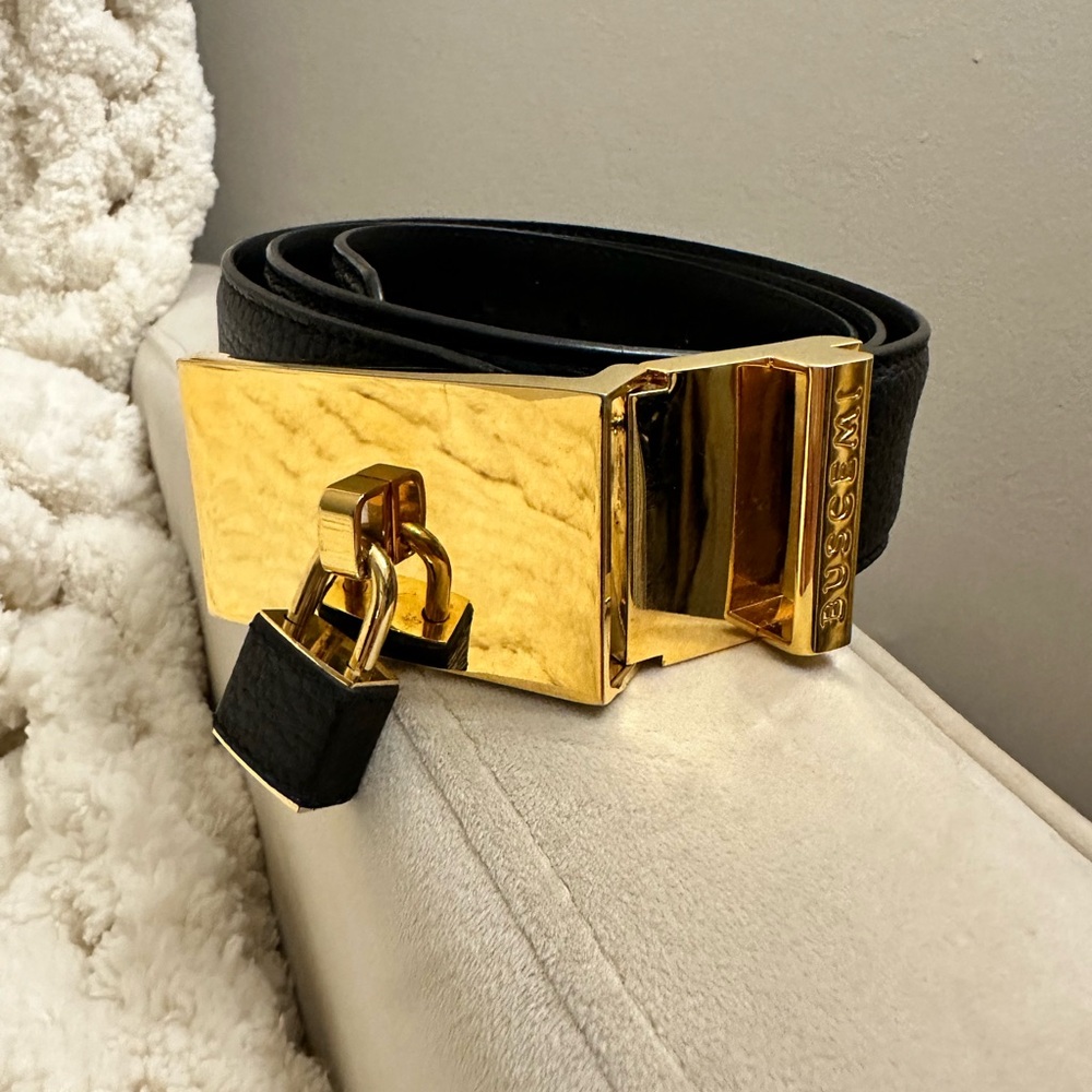 Buscemi black leather belt